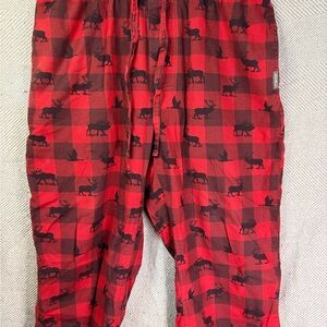 Red Buffalo Plaid Moose Print Lounge Pants